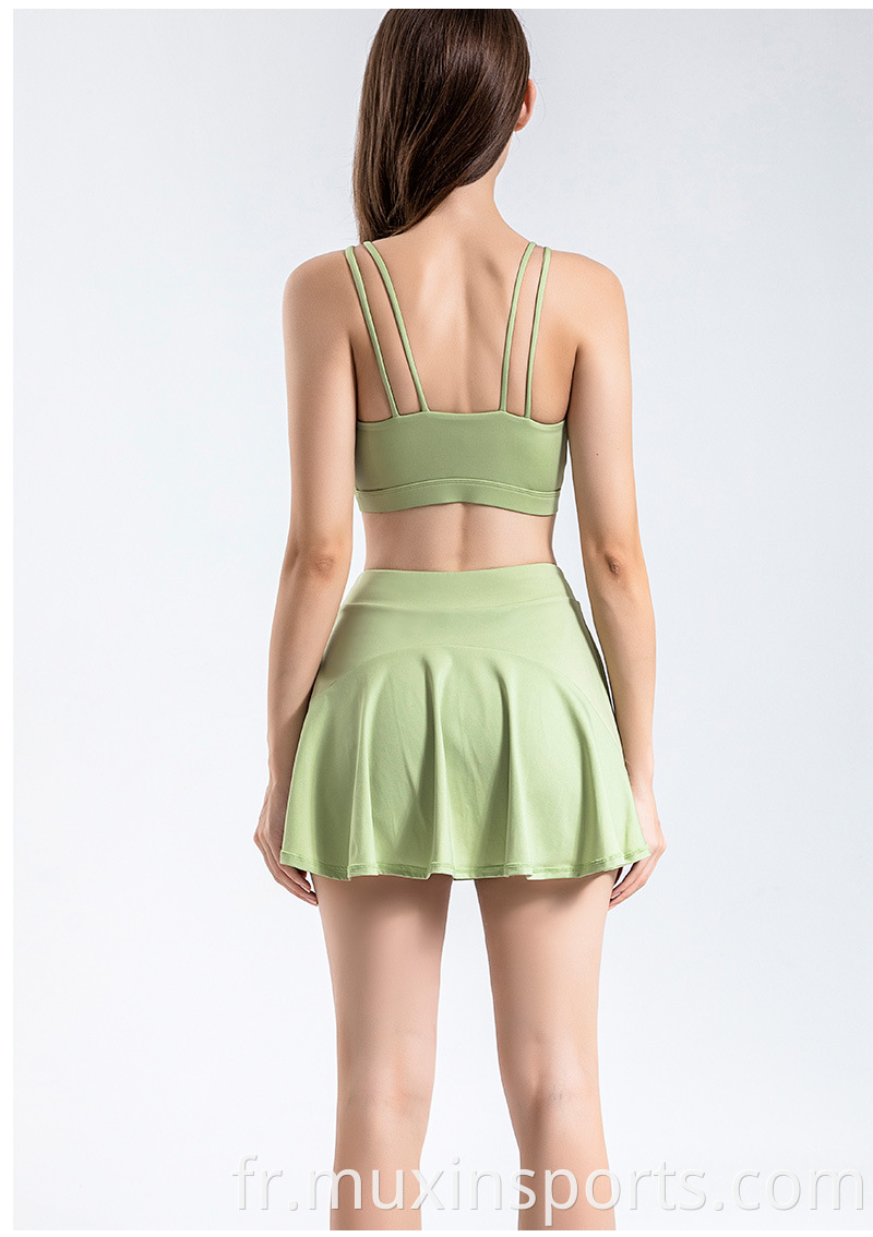 Light Green Golf Skirts Back Model